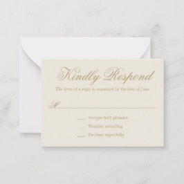 Traditionelles Elfenbeinformal Elegant Mini Weddin Mitteilungskarte