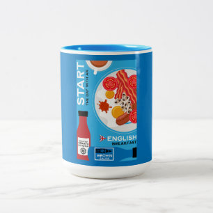 Traditionelles englisches Frühstück Zweifarbige Tasse