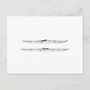 Traditionelles Eskimo Kayaks-Logo (ohne Titel) Postkarte