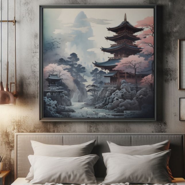 Traditionelles Festhalten des japanischen Tempels Fotodruck (Von Creator hochgeladen)