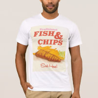 Traditionelles Fisch und Chips Vintage Plakat