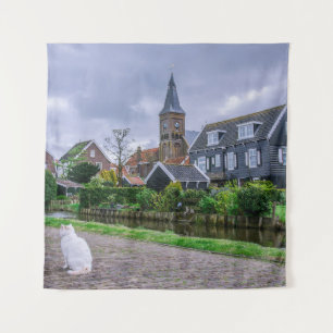 Traditionelles Fischerdorf Marken in den Niederlan Wandteppich