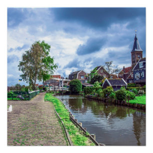 Traditionelles Fischerdorf Marken, Niederlande Poster