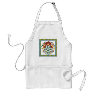 Traditionelles florales Volkskunst-Botanikmuster m Schürze
