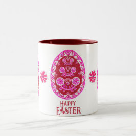 Traditionelles Folk Pink Pysanka Ostereier Zweifarbige Tasse