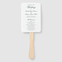 Traditionelles Forest Green Formal Hochzeitsprogra Fächer