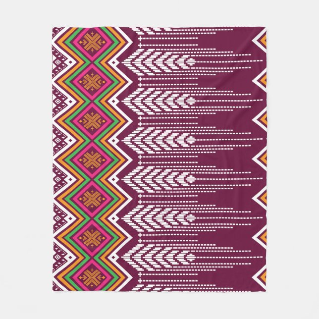 Traditionelles geometrisches ethnisches Muster Fleecedecke (Vorderseite)