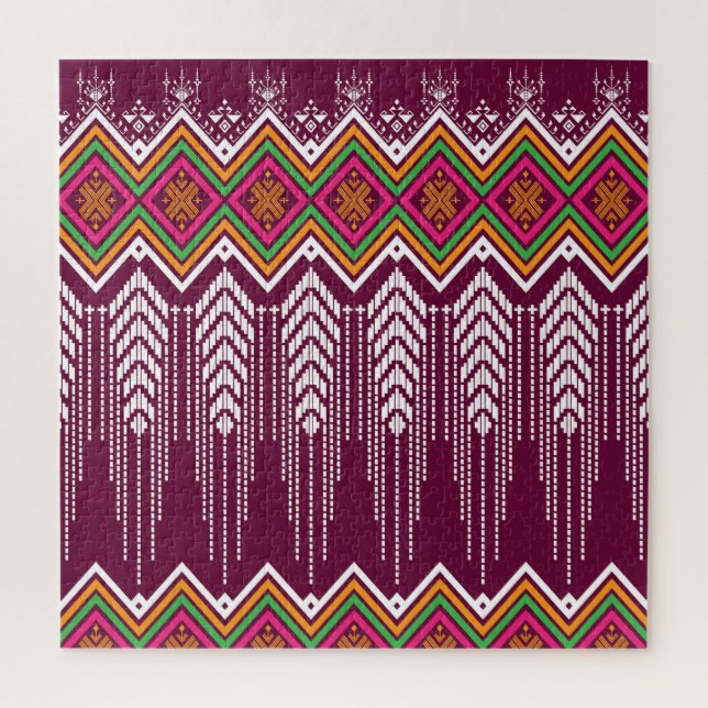 Traditionelles geometrisches ethnisches Muster Puzzle (Vertikal)
