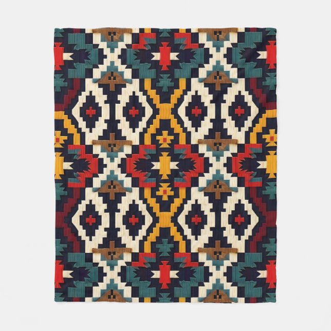 Traditionelles geometrisches Muster Fleecedecke (Vorderseite)