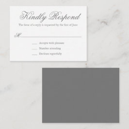 Traditionelles Grey Formal Elegant Mini Wedding RS Mitteilungskarte