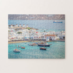 Traditionelles griechisches Dorf Mykonos Insel Gri Puzzle