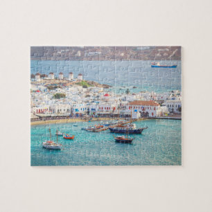 Traditionelles griechisches Dorf Mykonos Insel Gri Puzzle