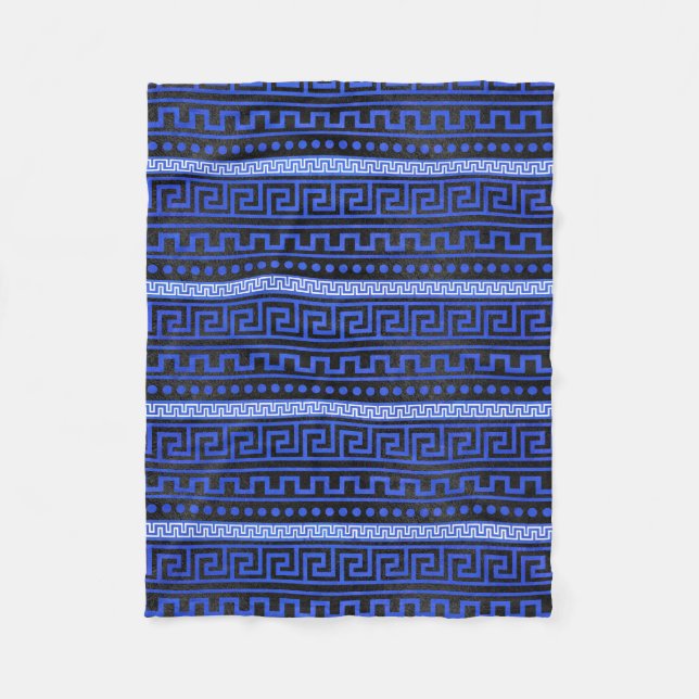 Traditionelles griechisches Windungs-Muster Fleecedecke (Vorderseite)