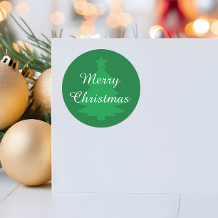 Traditionelles Grün - Frohe Weihnachtsaufkleber Runder Aufkleber
