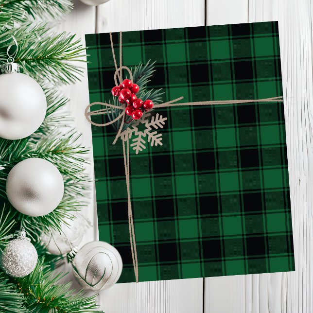 Traditionelles Grün und Schwarz Buffalo Tartan Kar Seidenpapier (Traditional Green and Black Buffalo Tartan Plaid Tissue Paper)