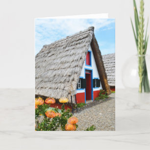 Traditionelles Haus in Santana, Madeira Feiertagskarte