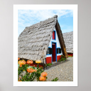 Traditionelles Haus in Santana, Madeira Poster