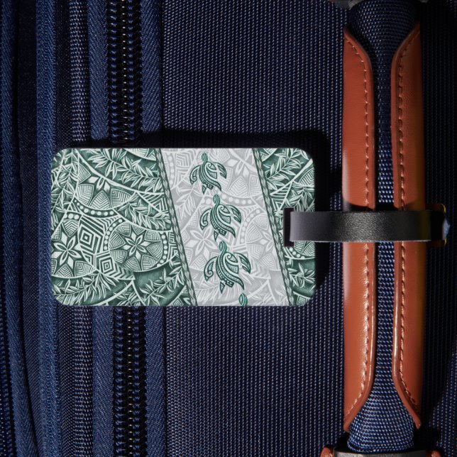 Traditionelles hawaiianisches Tapa und Honu Gepäckanhänger (Rückseite Insitu 2)