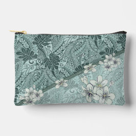 Traditionelles hawaiianisches Tapa und Plumeria Sm Zubehörtasche