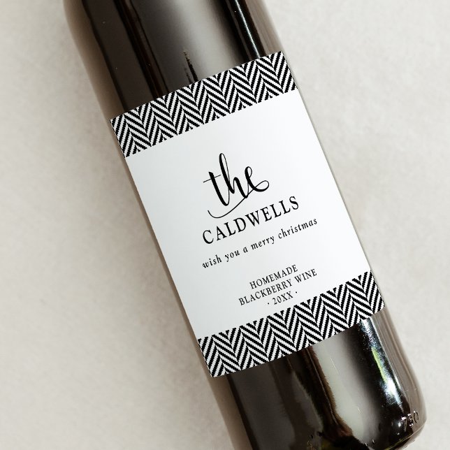Traditionelles Herringbone hausgemachte weiße Weih Weinetikett (Von Creator hochgeladen)