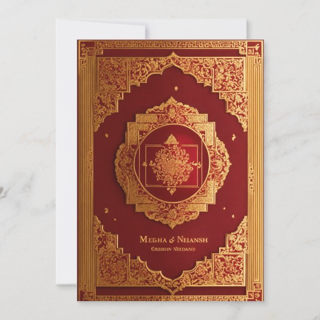 traditionelles Hochzeitskartendesign, grandios, el Einladung (Vorderseite)