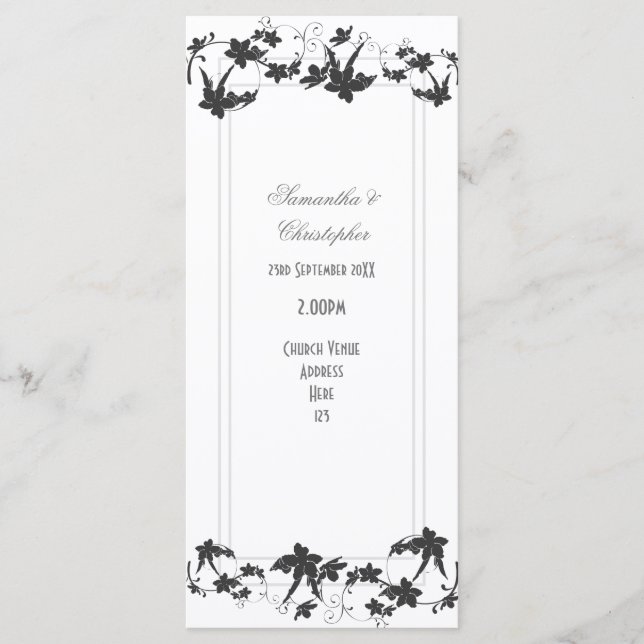 Traditionelles Hochzeitsprogramm für die Blumenkir Programm (Vorderseite)