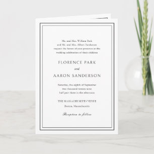 Traditionelles Hochzeitsschreiben von Schwarz und  Einladung