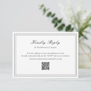 Traditionelles Hochzeitsschreiben von Schwarz und  RSVP Karte