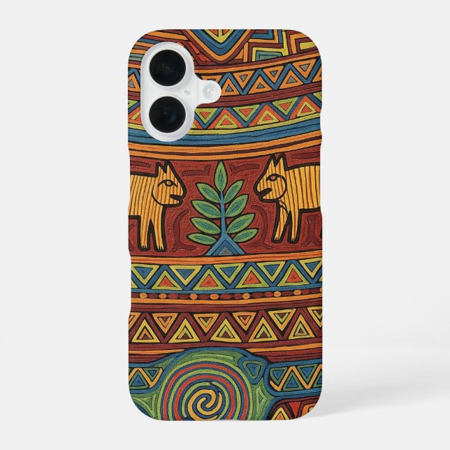 TRADITIONELLES IGOROT-KUNSTDESIGN iPhone 16 HÜLLE (Rückseite)