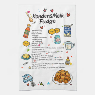 Traditionelles Illustriertes Rezept Geschirrtuch