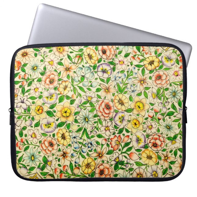 Traditionelles indisches Frühlingsblumendesign Laptopschutzhülle (Vorderseite)