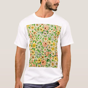 Traditionelles indisches Frühlingsblumendesign T-Shirt