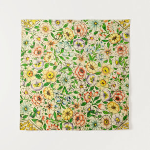 Traditionelles indisches Frühlingsblumendesign Wandteppich