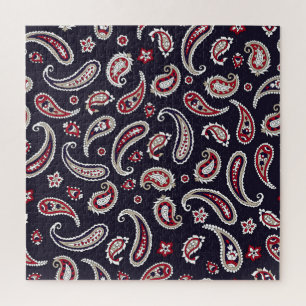 Traditionelles indisches Paisley, Marinemuster. Puzzle