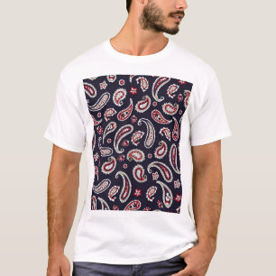 Traditionelles indisches Paisley, Marinemuster. T-Shirt
