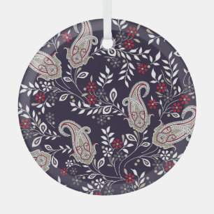 Traditionelles indisches Paisley, nahtlos Muster. Ornament Aus Glas