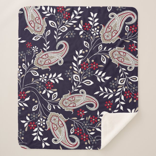 Traditionelles indisches Paisley, nahtlos Muster. Sherpadecke (Vorderseite)