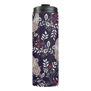 Traditionelles indisches Paisley, nahtlos Muster. Thermosbecher