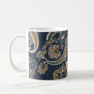 Traditionelles indisches Paisleymuster auf Hinterg Kaffeetasse