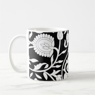 Traditionelles indisches Paisleymuster auf schwarz Kaffeetasse