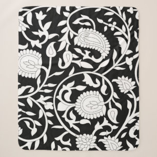 Traditionelles indisches Paisleymuster auf schwarz Sherpadecke