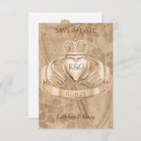 Traditionelles irisches Claddagh Ring Kleeblatt & 