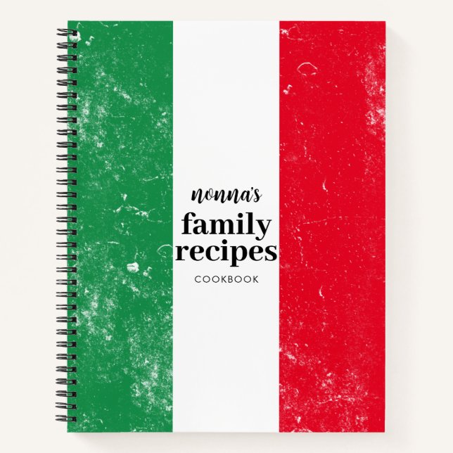 Traditionelles italienisches Flag Familienrezepte  Notizbuch (Vorderseite)