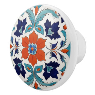 Traditionelles Iznik Türkisches Klassisches Blumen Keramikknauf