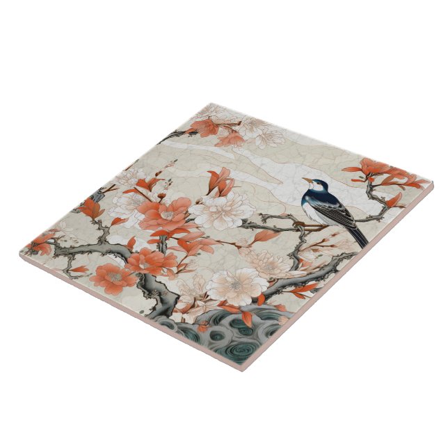 Traditionelles Japan Kutani Zierkunst 2 Fliese (Seite)