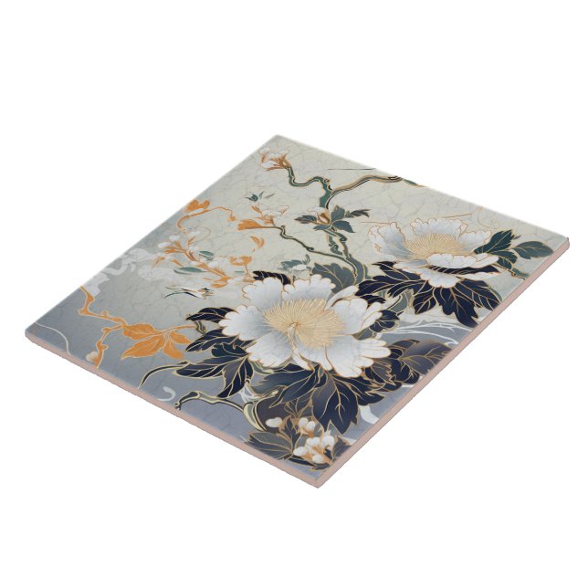 Traditionelles Japan Kutani Zierkunst 8 Fliese (Seite)