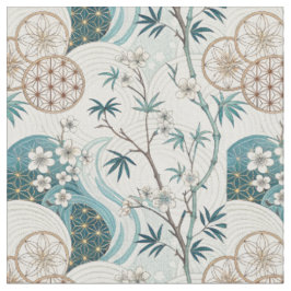 Traditionelles Japanisches Bambus-Blüten-Blumenmus Stoff