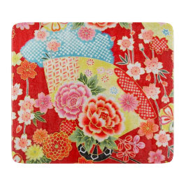 Traditionelles japanisches Blumengelb Schneidebrett