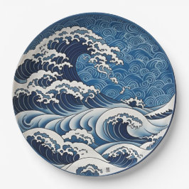 Traditionelles japanisches Design der Great Wave K Pappteller