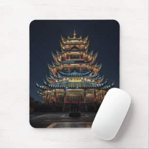 Traditionelles japanisches Gebäude Lights up Nigh Mousepad